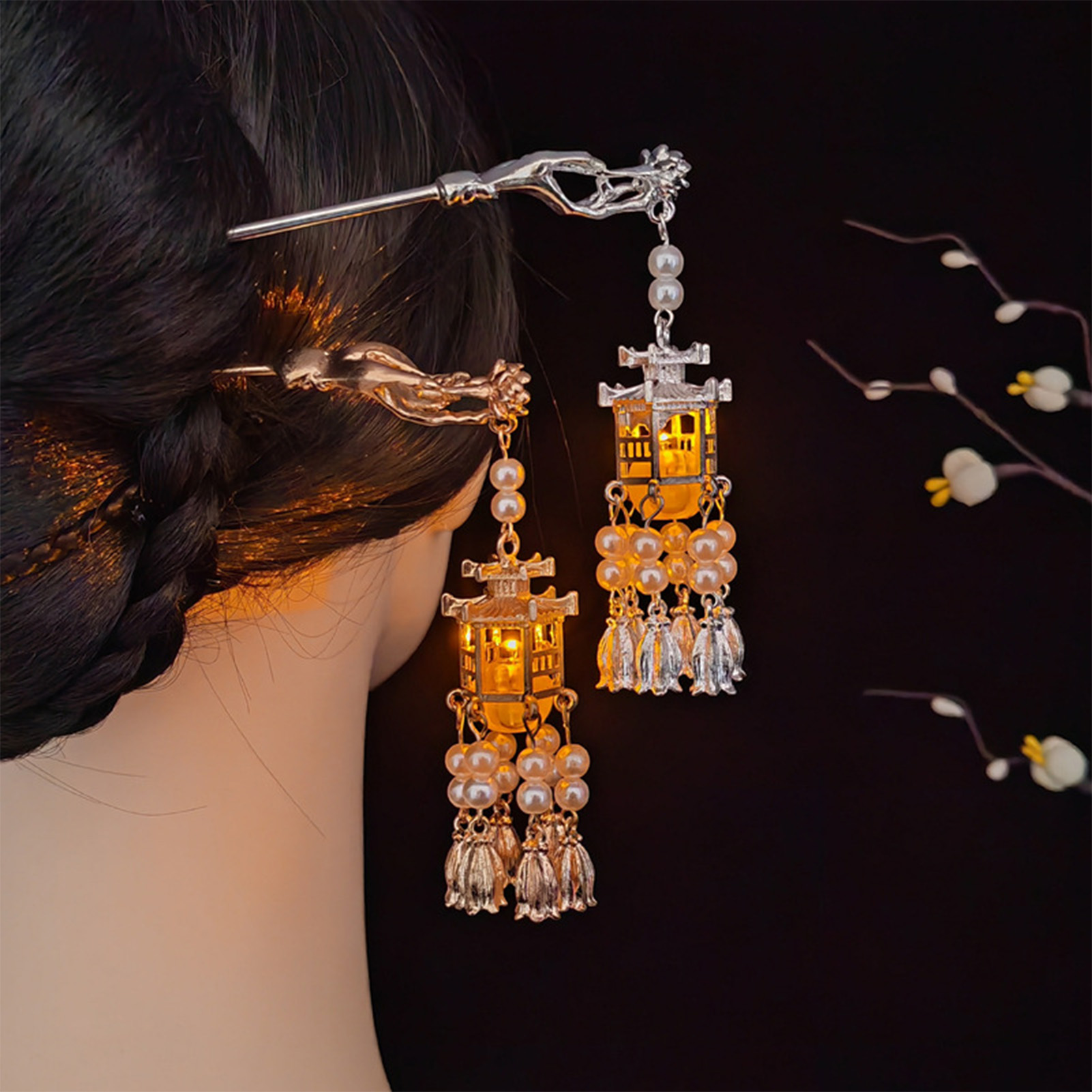 Lighting Decoration Ideas - Garfos de cabelo estilo chinês retrô,
