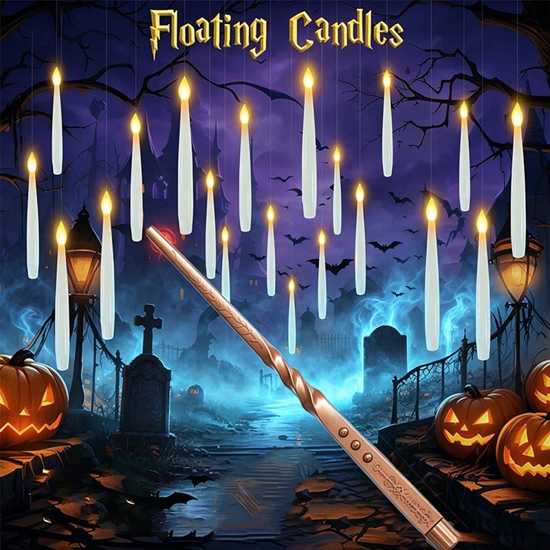 Lighting Decoration Ideas - Velas Mágicas Flutuantes com Varinha, Velas